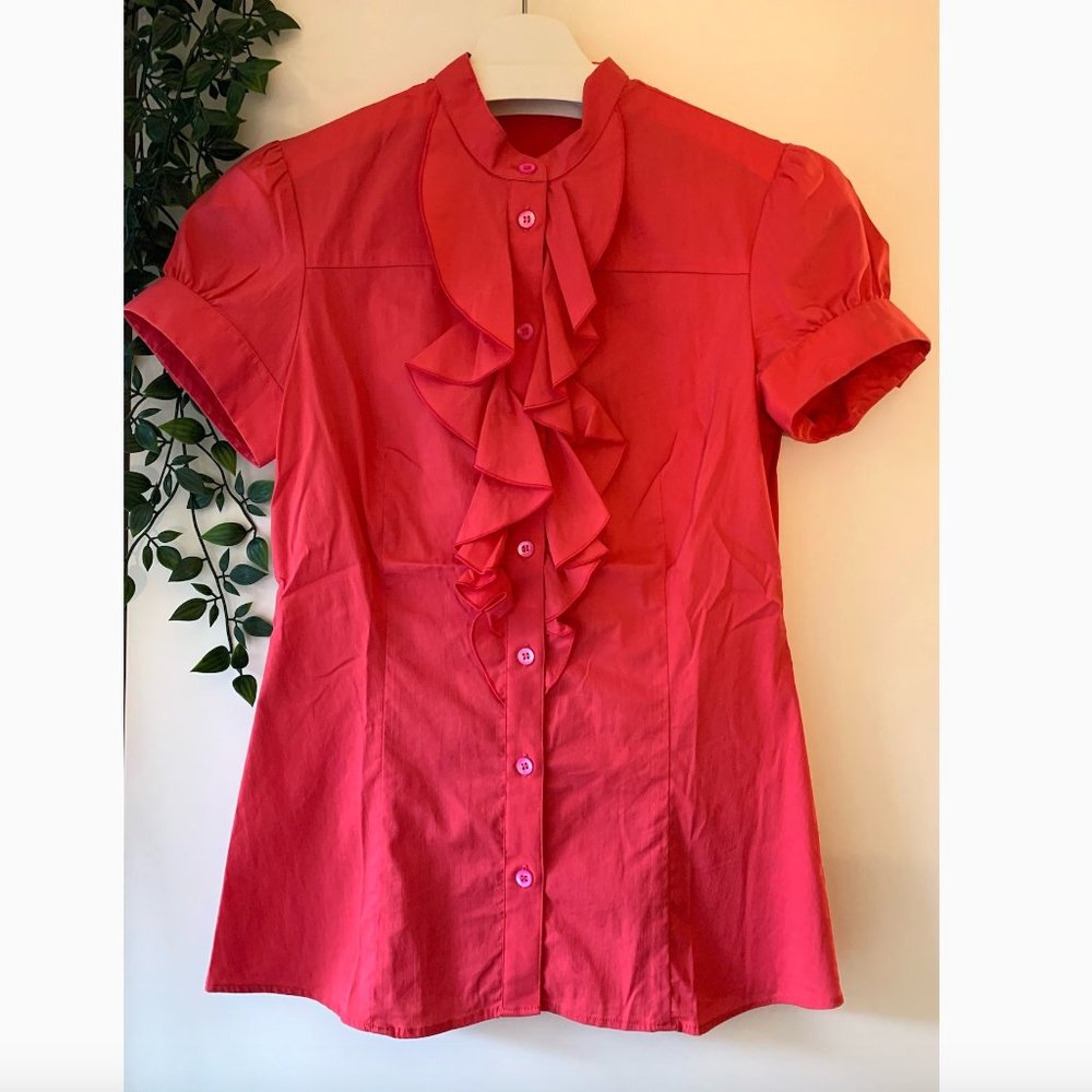Aritzia Talula Babaton Ruffle Button-Up Shirt